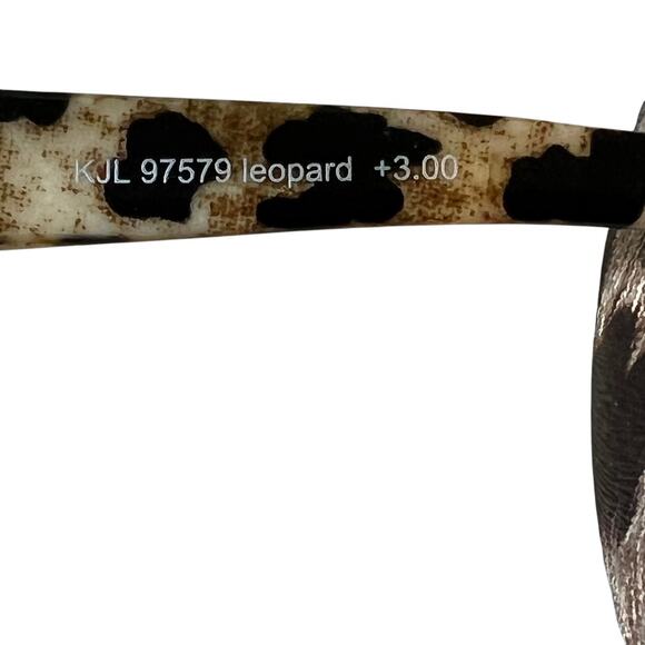 KJL by Kenneth Jay Lane Reading Glasses +3 Leopard Print Frame Joan Rivers Case - Picture 6 of 6